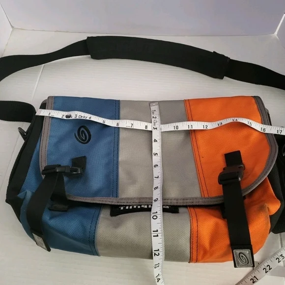 Timbuk2 Multicolor Canvas Messenger Bag - Blue/Gray/Orange - Picture 11 of 11